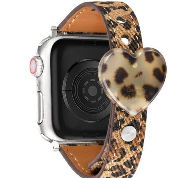 NEW Luxury Leather Leopard Apple Watch Band - Picture 1 of 5